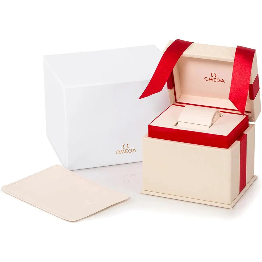 Omega Diamond White Leather Watch seamaster - Hình 4