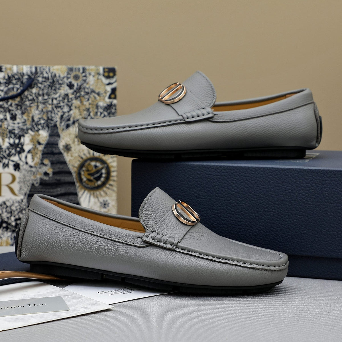 Dior CD Hardware Slip-On Loafers — front